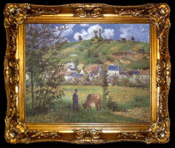 framed  Camille Pissarro Landscape at Chaponval, ta009-2