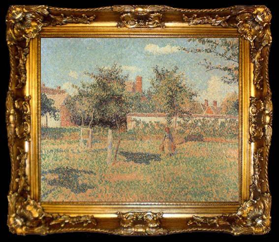 framed  Camille Pissarro Woman in an Orchard, ta009-2