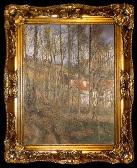framed  Camille Pissarro La Cotedes Boeufs at the Hermitage near Pontoise, ta009-2
