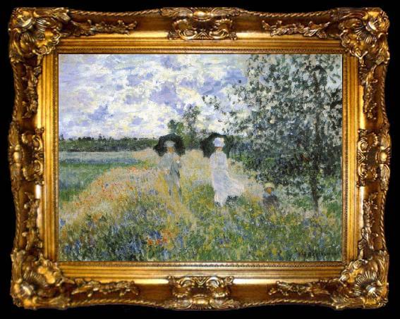 framed  Claude Monet A walk near Argenteuil, ta009-2