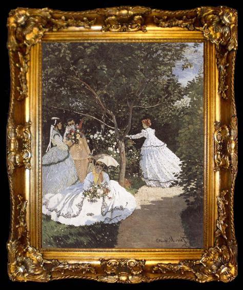 framed  Edouard Manet Women in the Garden, ta009-2