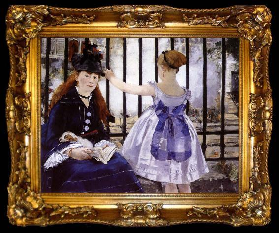 framed  Edouard Manet Gare Saint-Lazare, ta009-2
