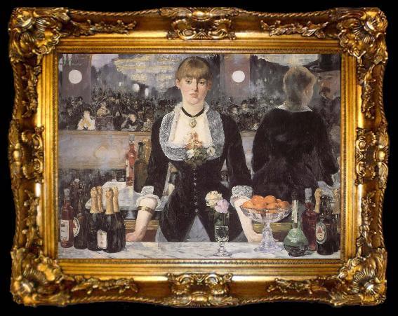 framed  Edouard Manet The bar on the Folies-Bergere, ta009-2