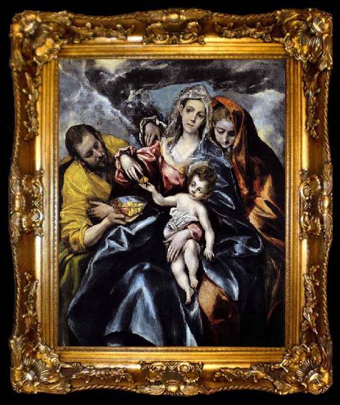 framed  El Greco The Holy Family with St Mary Magdalen, ta009-2