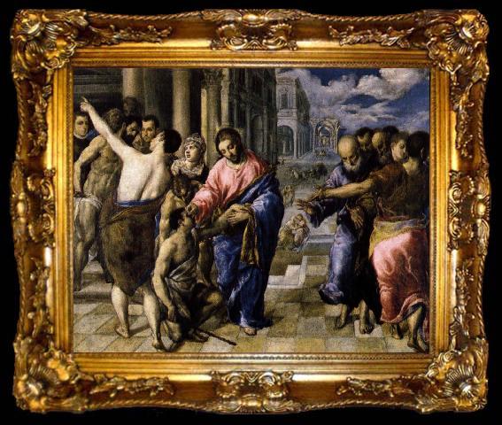 framed  El Greco Christ Healing the Blind, ta009-2