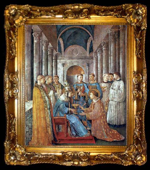 framed  Fra Angelico St Sixtus Ordains St Lawrence, ta009-2