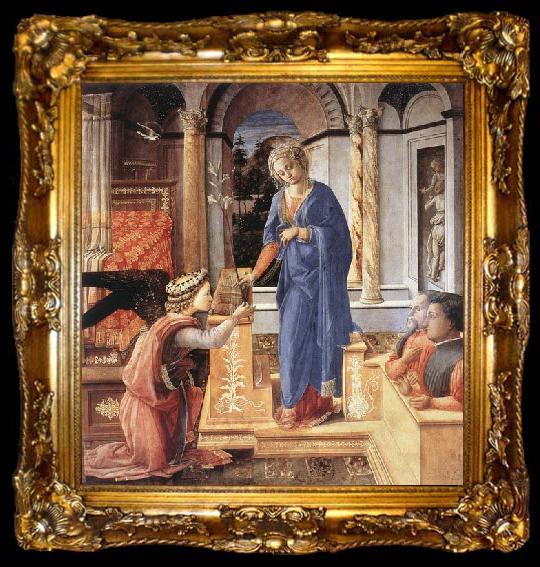 framed  Fra Filippo Lippi The Annunciation with two Kneeling Donors, ta009-2