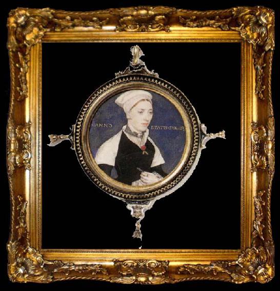 framed  HOLBEIN, Hans the Younger Portrait of Jane Pemberton, ta009-2