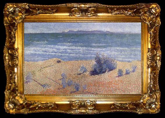 framed  Henri Edmond Cross Beach on the Mediterranean, ta009-2