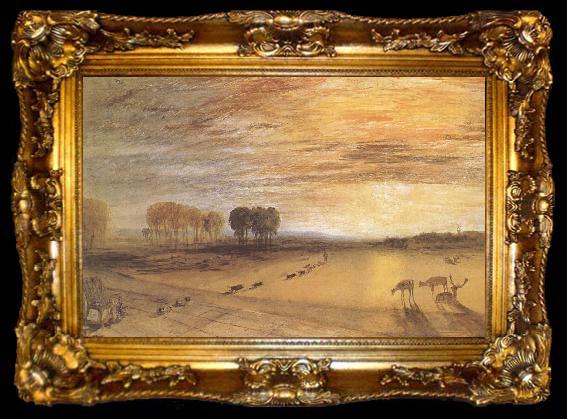 framed  J.M.W. Turner Petworth Park,with Lord Egremont and his dogs, ta009-2