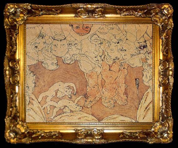 framed  Jules Pascin Three Goddess, ta009-2