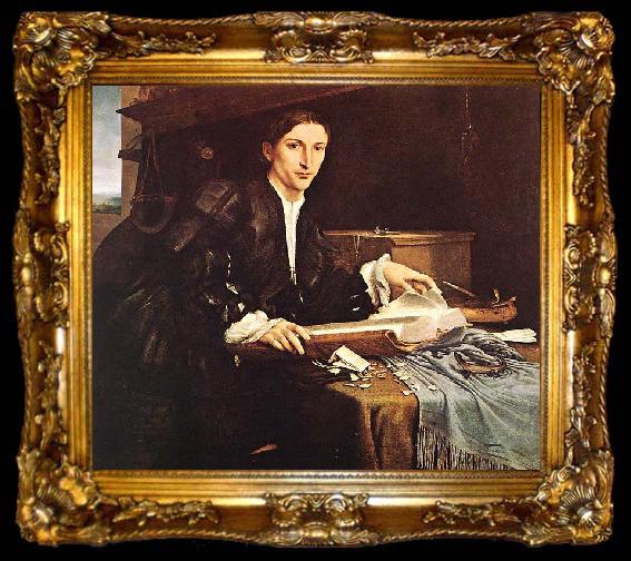 framed  Lorenzo Lotto Portrait of a Gentleman in his Study, ta009-2