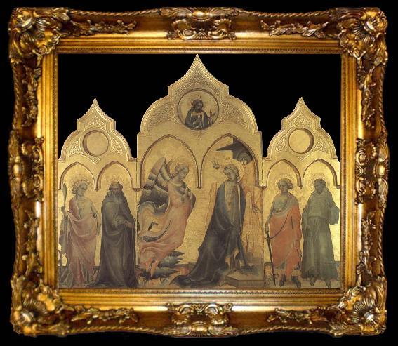 framed  Lorenzo Monaco The Annunciation with Saints Catherine,Anthony Abbot,Procolo,and Francis, ta009-2