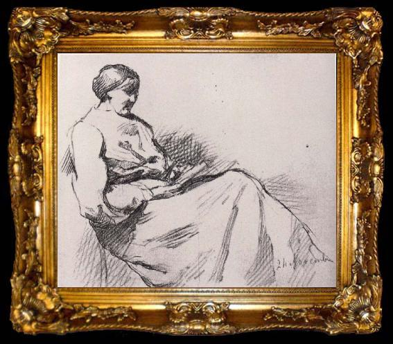 framed  Marie Laurencin Artist-mother sit reading, ta009-2