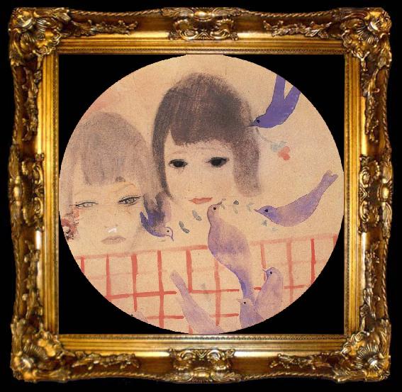 framed  Marie Laurencin Two children with birds, ta009-2