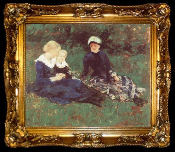 framed  Mary Cassatt On the Meadow, ta009-2