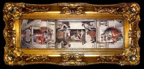 framed  Michelangelo Buonarroti The first bay of the ceiling, ta009-2