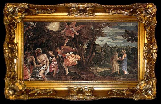 framed  Paolo  Veronese Baptism and Temptation of Christ, ta009-2