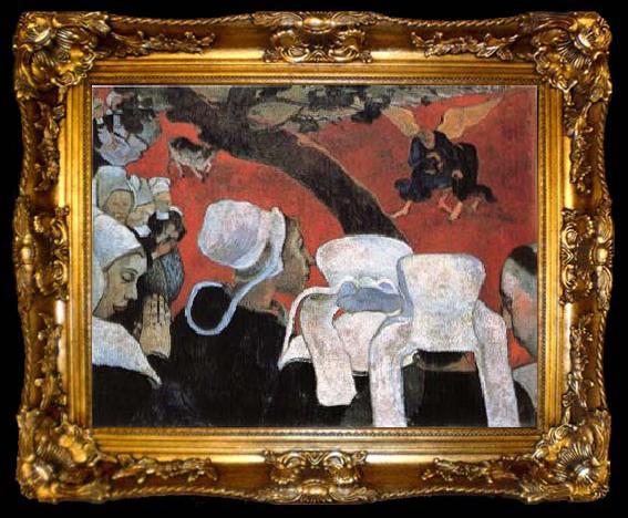 framed  Paul Gauguin Vision after the Sermon  Jacob Wrestling with the Angel, ta009-2