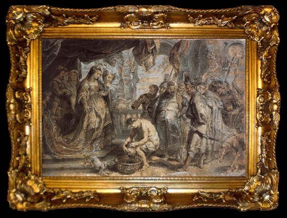 framed  Peter Paul Rubens The queen with the Captain of Lush, ta009-2