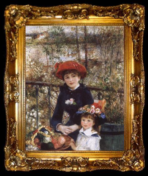 framed  Pierre Auguste Renoir On tghe Terrace, ta009-2
