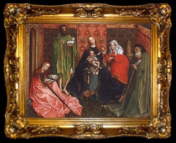 framed  Robert Campin Madonna and Child with saints in a inhagnad tradgard, ta009-2