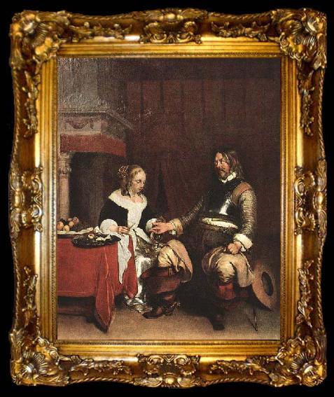 framed  TERBORCH, Gerard Man Offering a Woman Coins, ta009-2