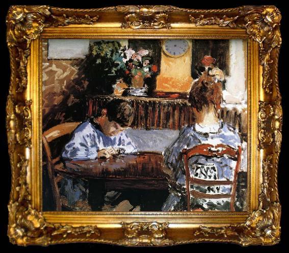 framed  Alfred Sisley The Lesson, ta009-2