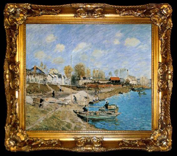 framed  Alfred Sisley Sand on the Quayside,Port Marly, ta009-2
