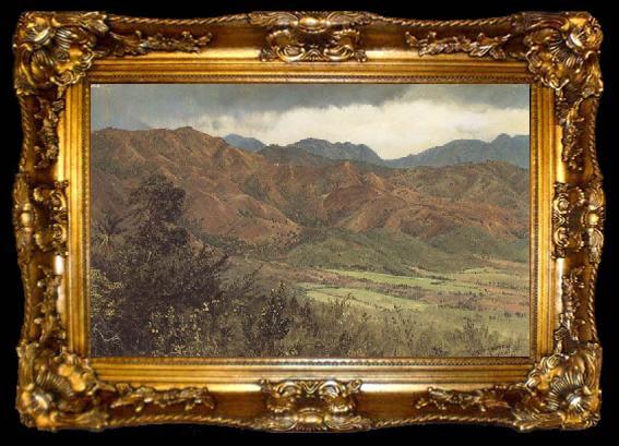framed  Frederic E.Church Red Hills near Kingston,Jamaica, ta009-2