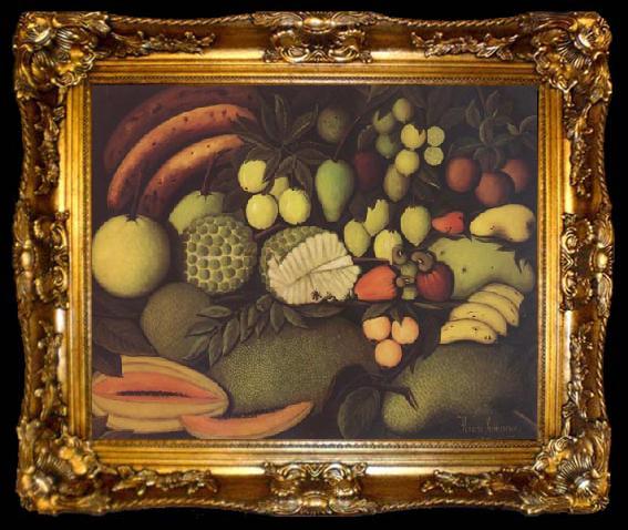 framed  Henri Rousseau Still Life with Exotic Fruits, ta009-2