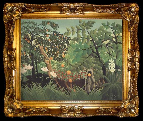 framed  Henri Rousseau Exotic Landscape, ta009-2