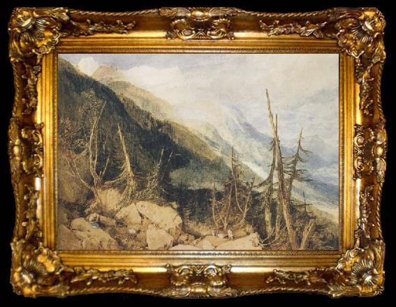 framed  Joseph Mallord William Truner Montanvert,Valley of Chamouni (mk47), ta009-2