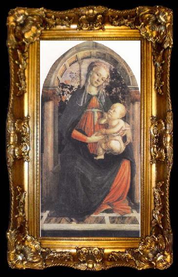 framed  Sandro Botticelli Madonna and Child or Madonna of the Rose Garden, ta009-2
