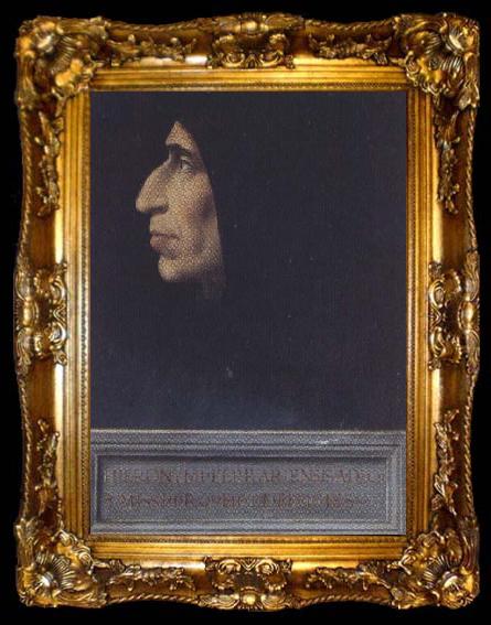 framed  Sandro Botticelli Fra Bartolomeo Portrait of Girolamo Savonarola, ta009-2