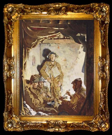 framed  Sir William Orpen Soldiers Resting at the Front, ta009-2
