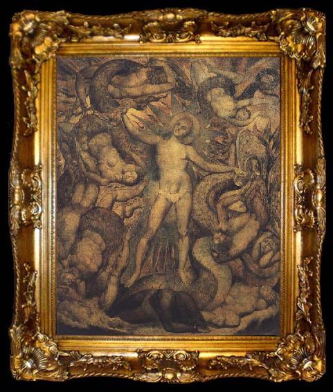 framed  William Blake The Spiritual Form of Nelson guiding Leviathan (mk47), ta009-2