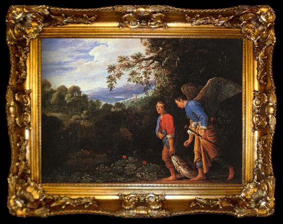 framed  Adam Elsheimer Copy after the lost large Tobias and the Angel, ta009-2