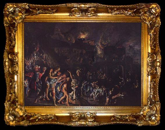 framed  Adam Elsheimer The burning of Troy, ta009-2
