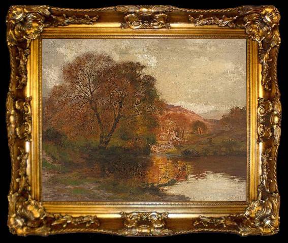 framed  Alfred East Lake in Autumn, ta009-2