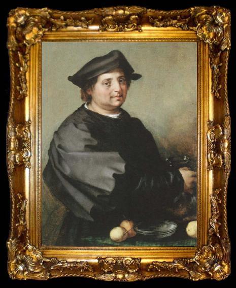 framed  Andrea del Sarto portrait of becuccio bicchieraio, ta009-2