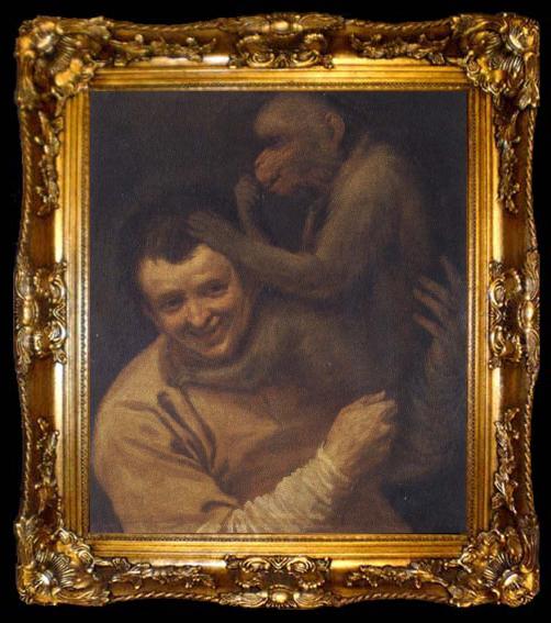 framed  Annibale Carracci With portrait of young monkeys, ta009-2