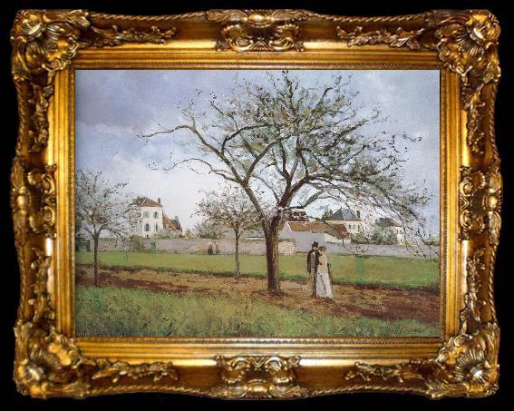 framed  Camille Pissarro Pang plans Schwarz house, ta009-2