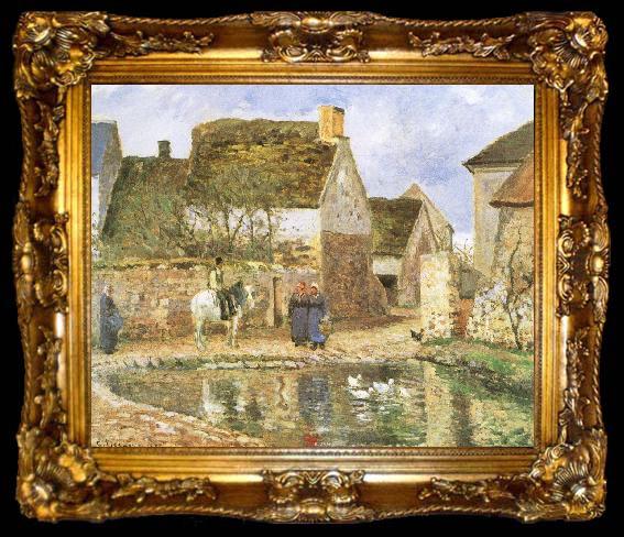 framed  Camille Pissarro Duck pond, ta009-2