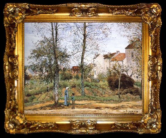 framed  Camille Pissarro Village garden, ta009-2