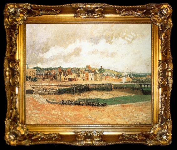 framed  Camille Pissarro Fishing port, ta009-2