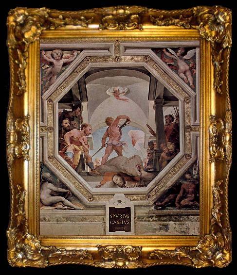 framed  Domenico di Pace Beccafumi The beheading of Spurius Cassius, ta009-2
