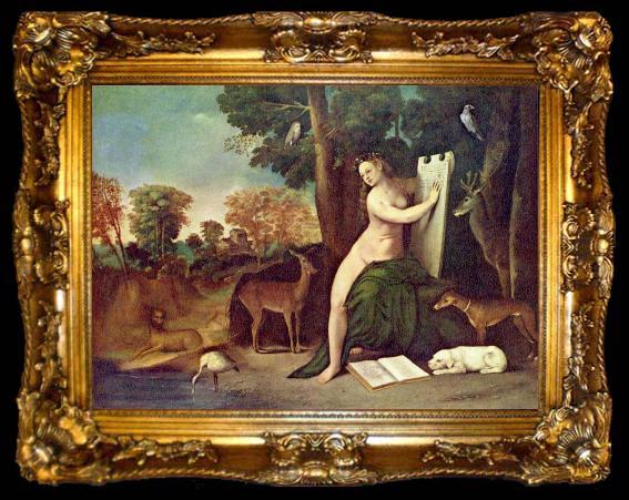framed  Dosso Dossi Circe and her Lovers in a Landscape, ta009-2