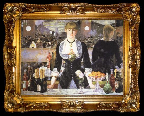 framed  Edouard Manet a bar at the folies bergere, ta009-2