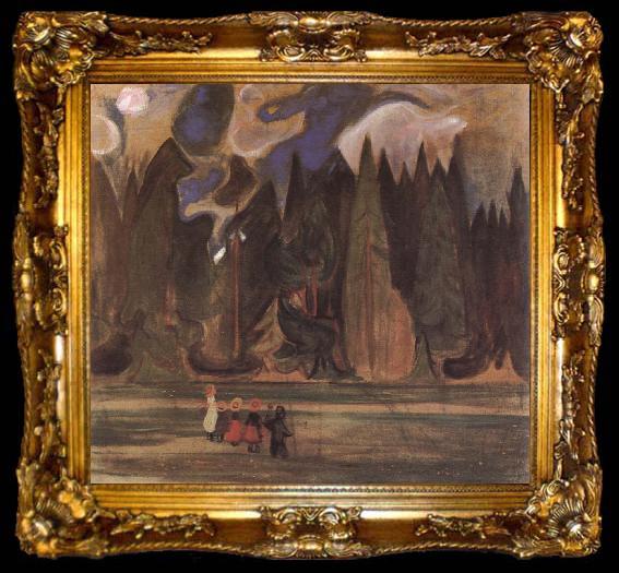 framed  Edvard Munch The children toward the forest, ta009-2